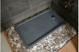 Receveur de douche 122x81 en pierre taillé dans le granit LILA