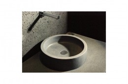 Vasque en pierre naturelle Ronde basalte gris RONDO