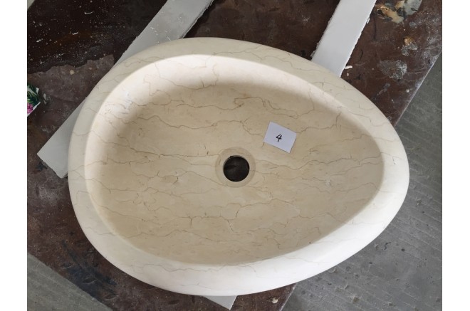 Vasque en marbre à poser pierre oblongue COCOON SUNNY