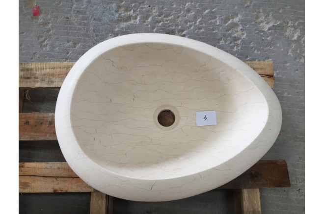 Vasque en marbre à poser pierre oblongue COCOON SUNNY