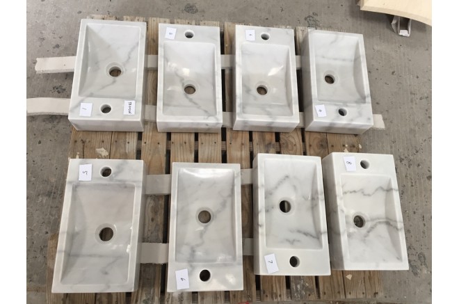 Lave main en Pierre Marbre Blanc KALOO WHITE