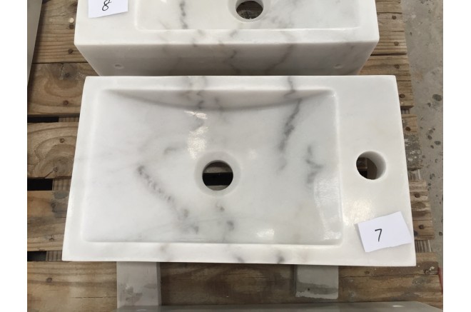 Lave main en Pierre Marbre Blanc KALOO WHITE