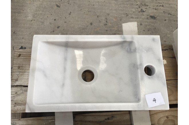 Lave main en Pierre Marbre Blanc KALOO WHITE