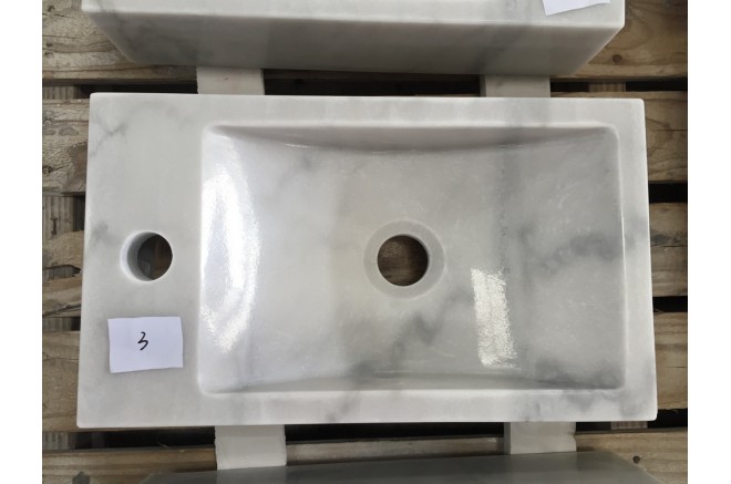Lave main en Pierre Marbre Blanc KALOO WHITE