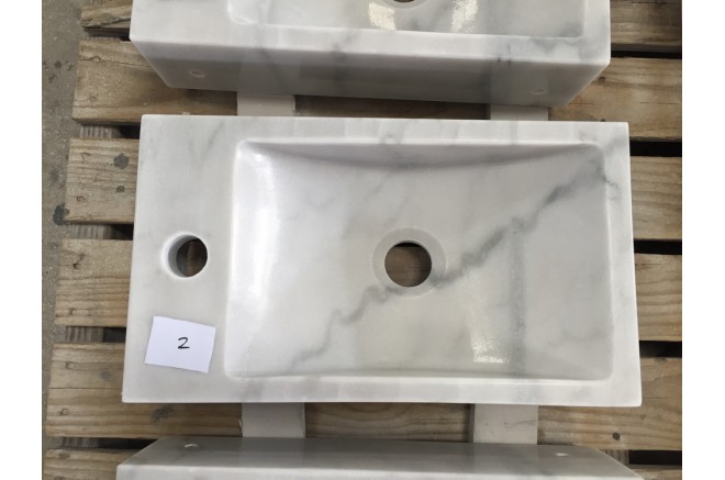 Lave main en Pierre Marbre Blanc KALOO WHITE