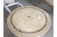 Table de jardin mosaïque 125-160 ronde pierre marbre IMHOTEP