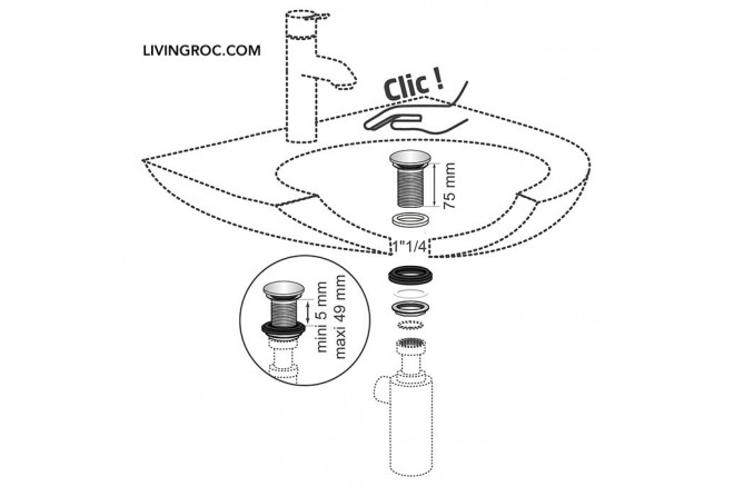 MUSHROOM BLACK QUICK: Simple comme un clic pour vasque à poser - Living'ROC MUSHROOM BLACK QUICK: Simple comme un clic pour vasque à poser - Living'ROC