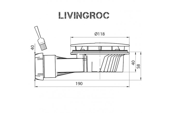 Bonde douche extra plate à membrane 90mm - FLAT STONE Bonde douche extra plate à membrane 90mm - FLAT STONE