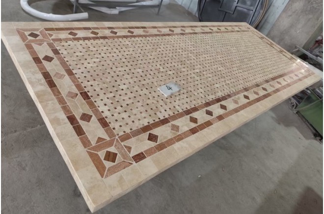 Table de jardin mosaïque marbre pierre naturelle 160-200-240 TOSCANE Table de jardin mosaïque marbre pierre naturelle 160-200-240 TOSCANE