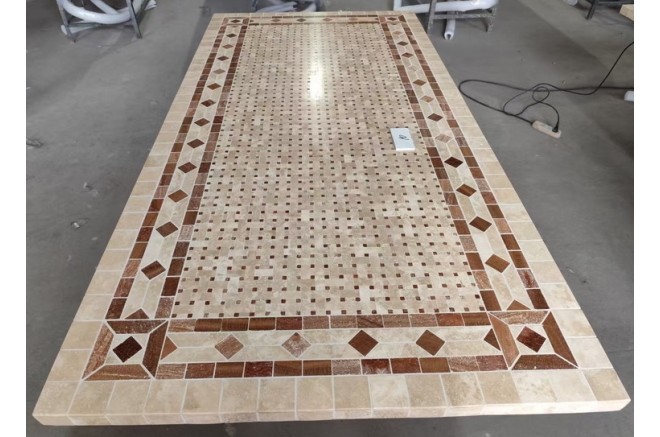 Table de jardin mosaïque marbre pierre naturelle 160-200-240 TOSCANE Table de jardin mosaïque marbre pierre naturelle 160-200-240 TOSCANE
