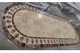 Table de jardin en mosaïque marbre travertin ovale 160-180-240  OVALI