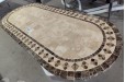 Table de jardin en mosaïque marbre travertin ovale 160-180-240  OVALI