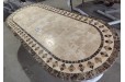 Table de jardin en mosaïque marbre travertin ovale 160-180-240  OVALI