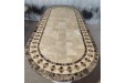 Table de jardin en mosaïque marbre travertin ovale 160-180-240  OVALI