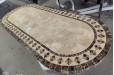 Table de jardin en mosaïque marbre travertin ovale 160-180-240  OVALI