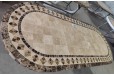 Table de jardin en mosaïque marbre travertin ovale 160-180-240  OVALI