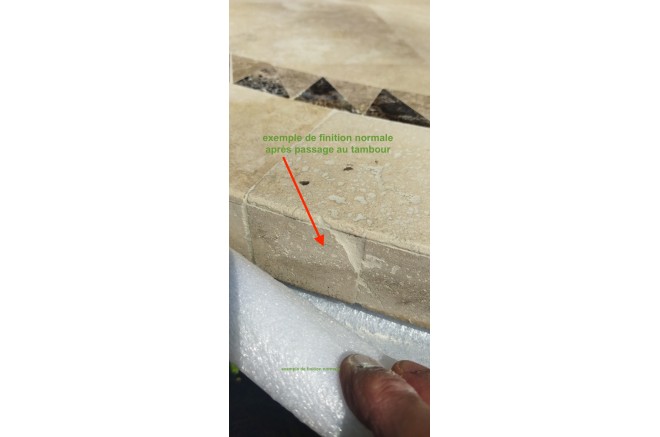 Table de jardin ronde pierre mosaïque marbre 90-160 MEXICO